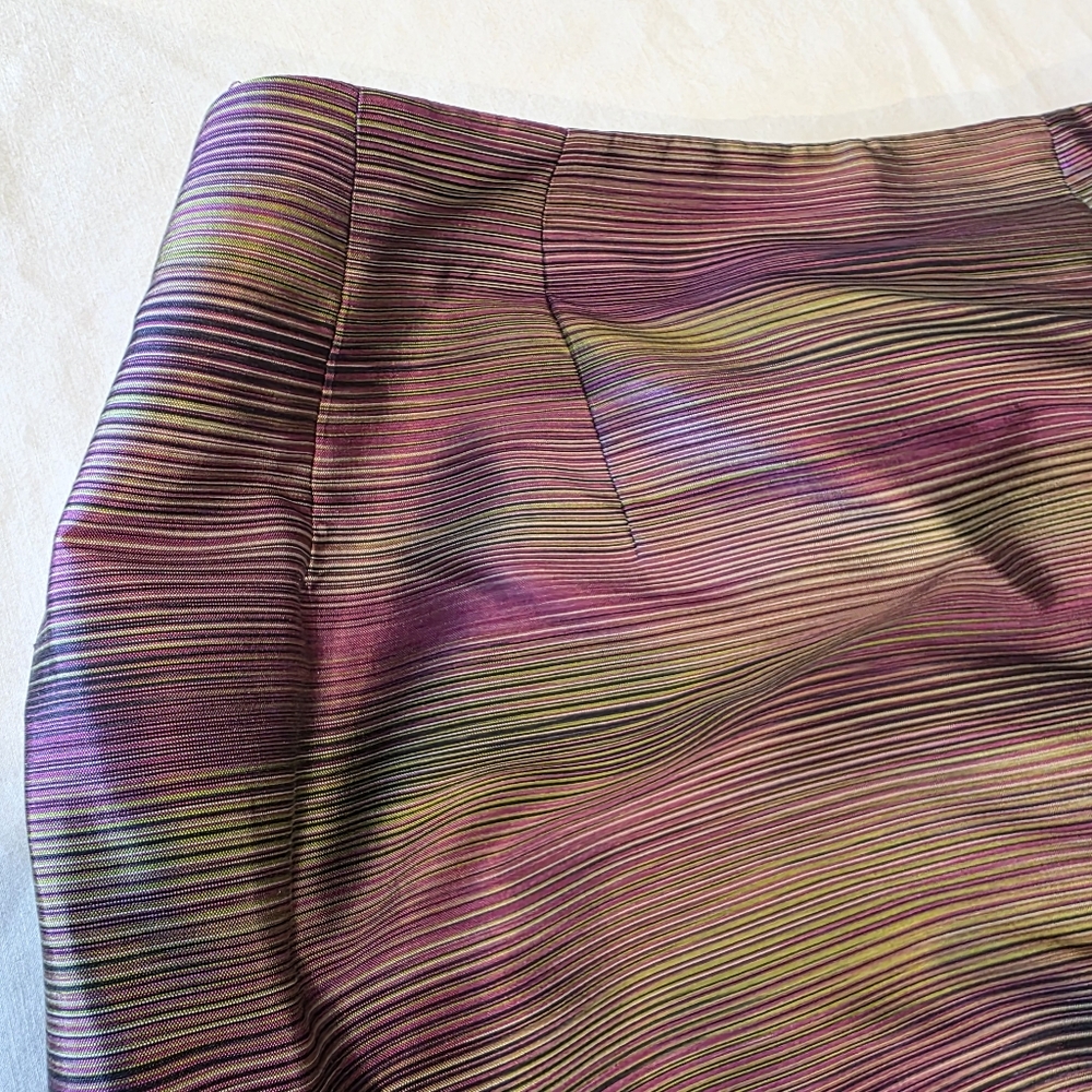Vintage Y2K Silk Striped Due Per Due Cropped Pants High Waist Shimmery EUC 20W - Picture 11 of 13